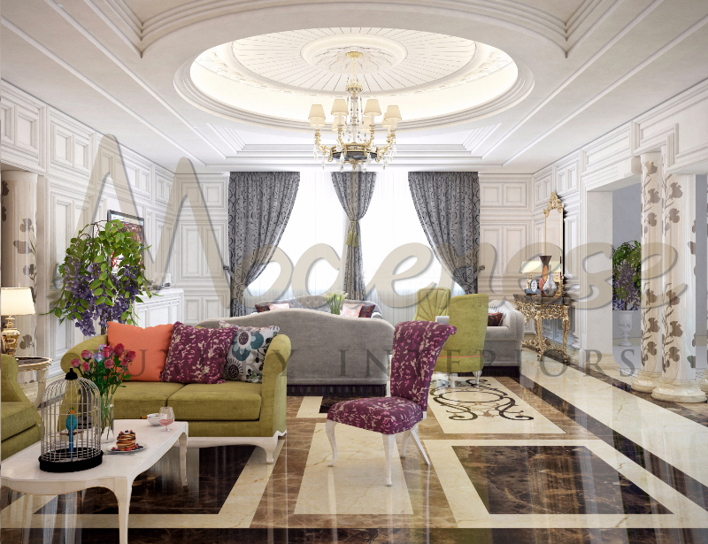 Дизайн интерьера дома с яркими акцентами в Мекке, Саудовская Аравия