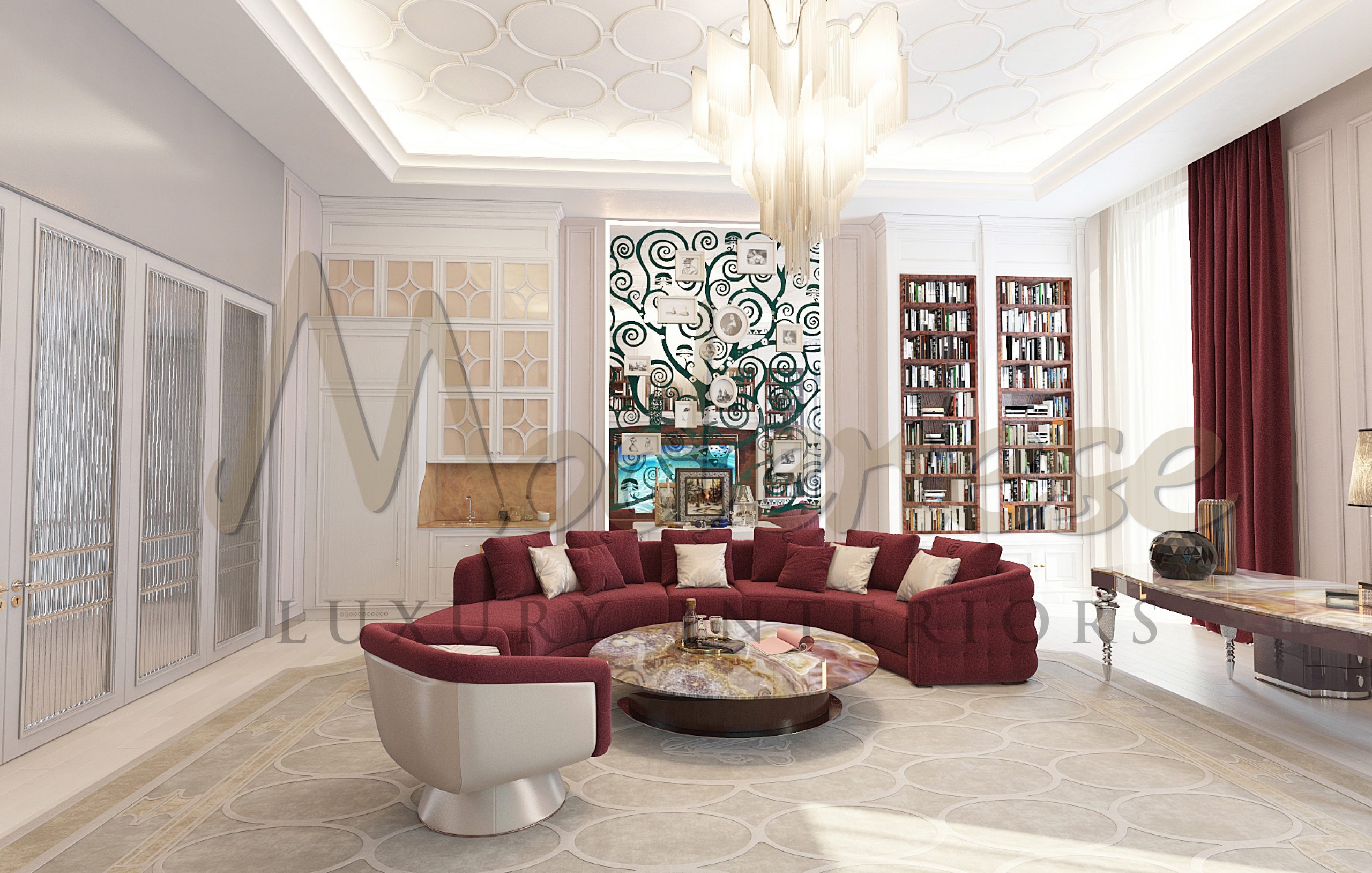 High-end quality,luxury furniture, living room design, top quality handmade interiors, artisanal made in Italy furniture production, modern living room design. Turnkey Interior Design Project.