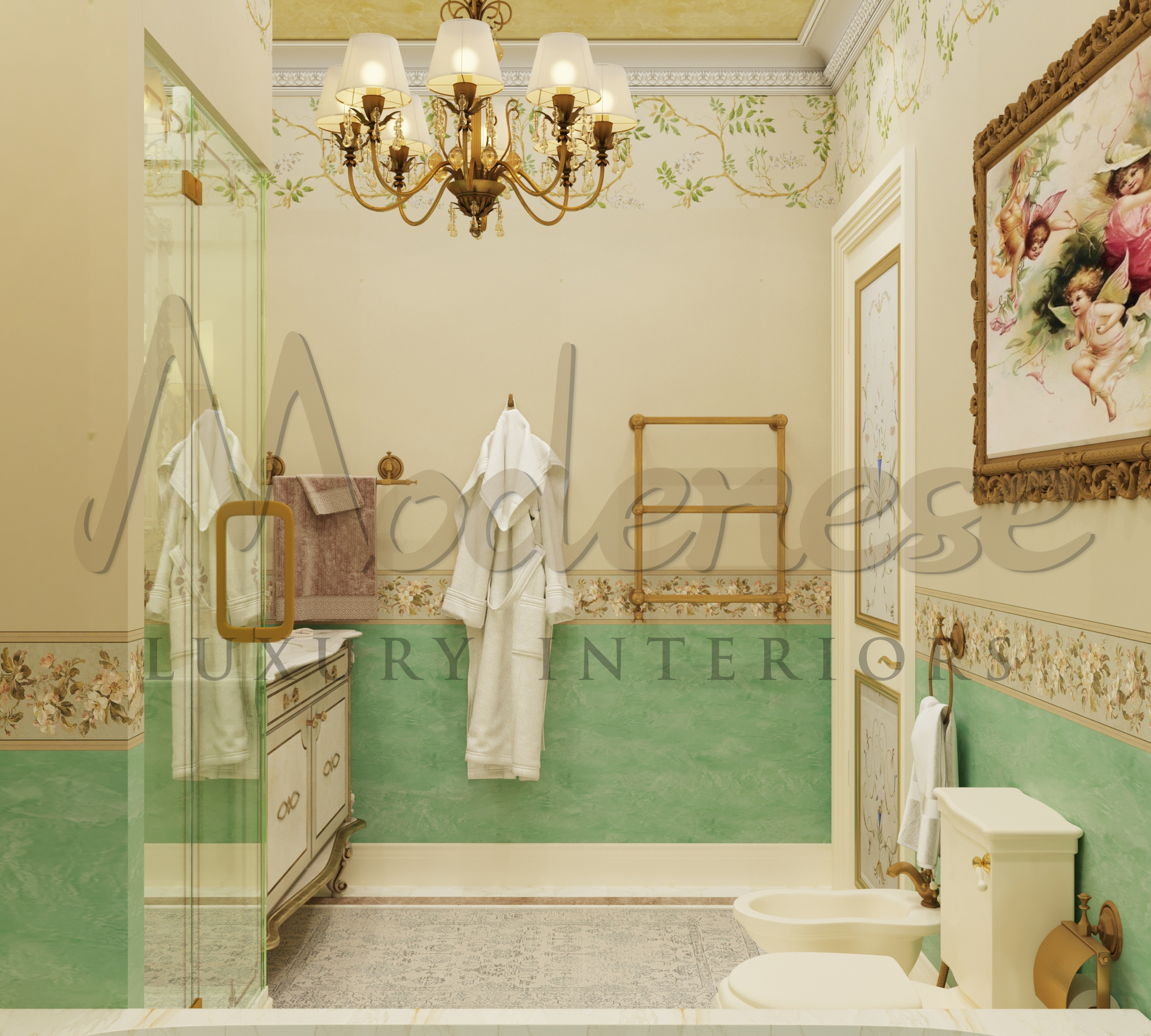 Впечатляющий дизайн ванной комнаты для роскошной виллы в Эр-Рияде, Саудовская Аравия