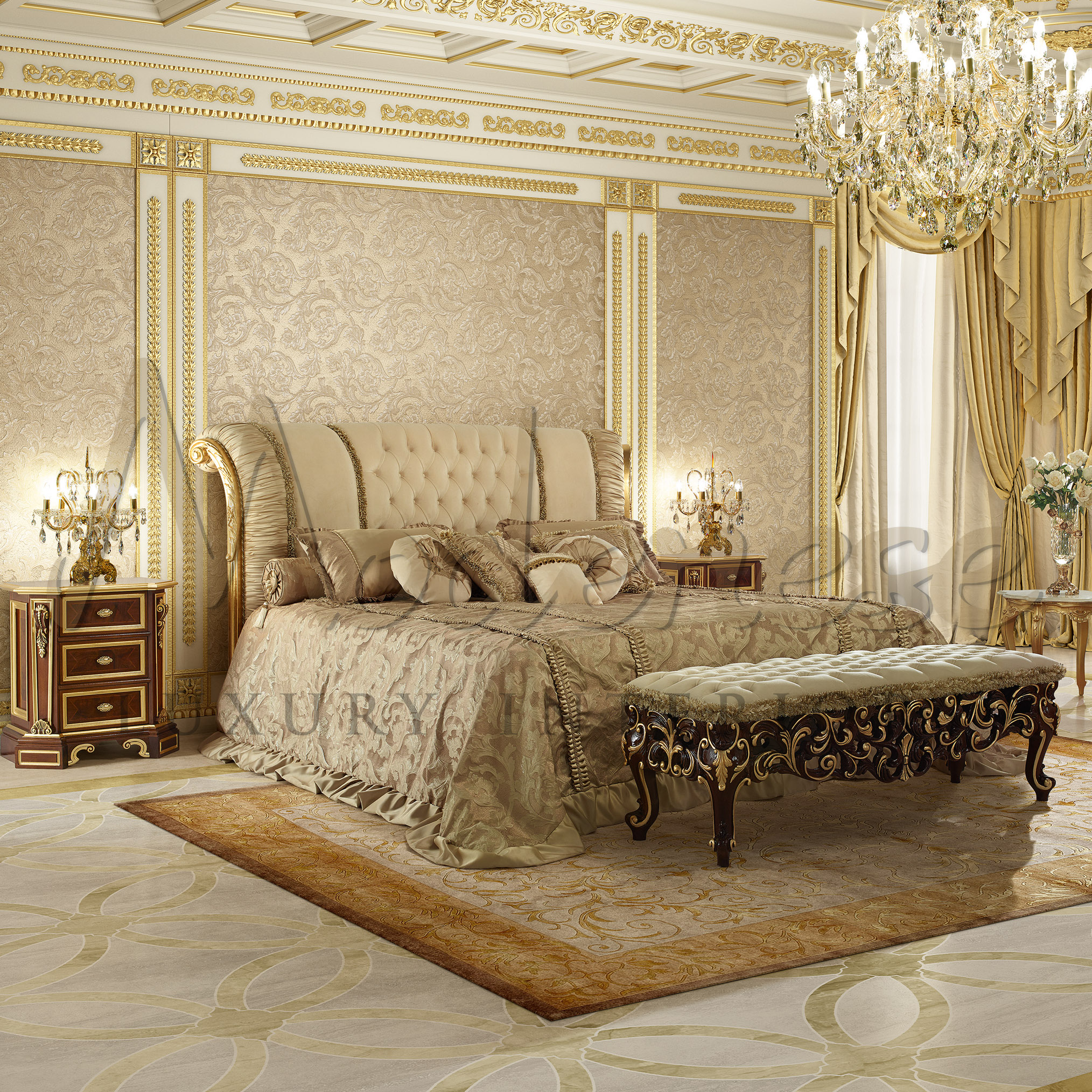 Classical Bedroom For Villa In Riyadh, Saudi Arabia