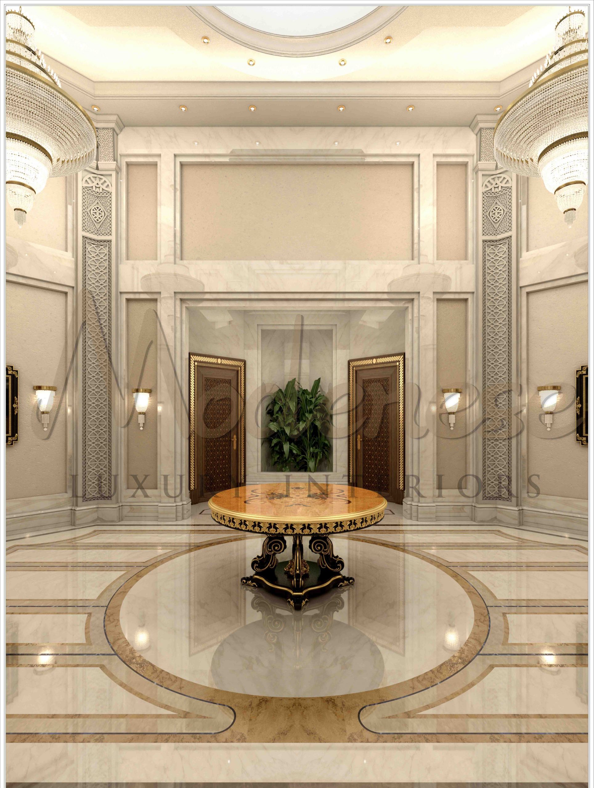 Magnificent Hallway Design For Villa In Dubai, UAE