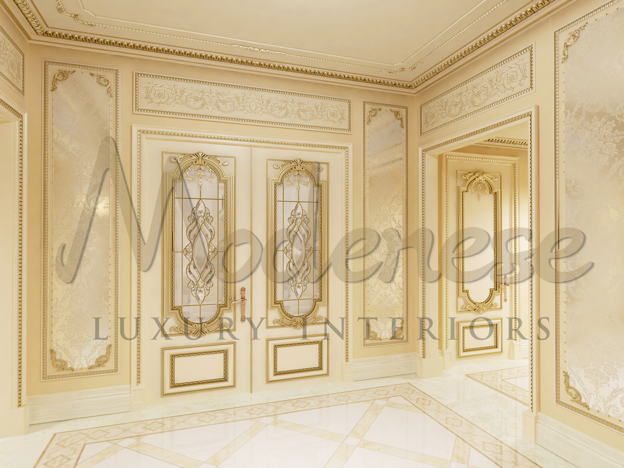 Stylish Hallway Design For Classical Villa in Riyadh, Saudi Arabia