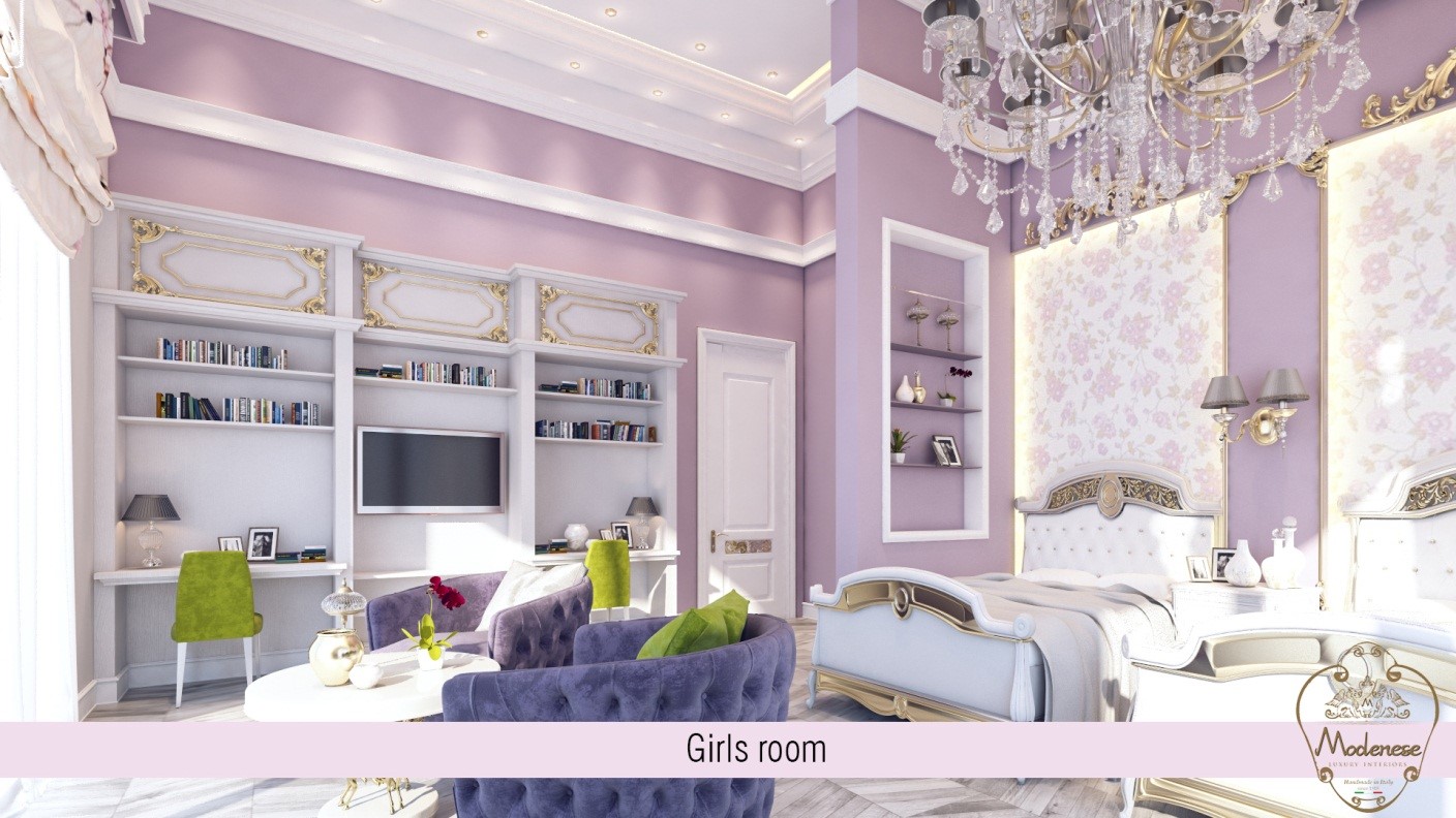 GIRLS\' PINK BEDROOM DESIGN ⋆ Luxury Italian Classic Furniture