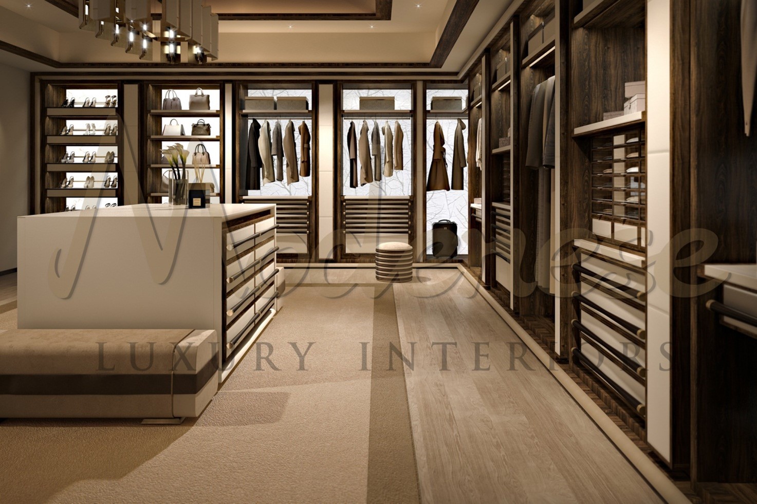 Великолепный дизайн гардероба для роскошных интерьеров в Дубае