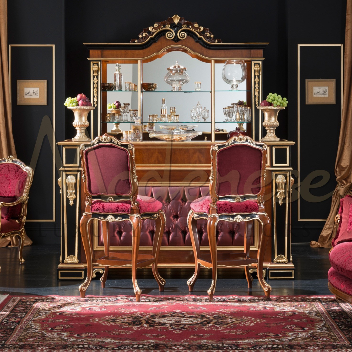 ОРИГИНАЛЬНЫЙ ДИЗАЙНЕРСКИЙ ИНТЕРЬЕР КУХНИ БАРНЫЕ СТУЛЬЯ ⋆ Luxury classic  furniture made in Italy