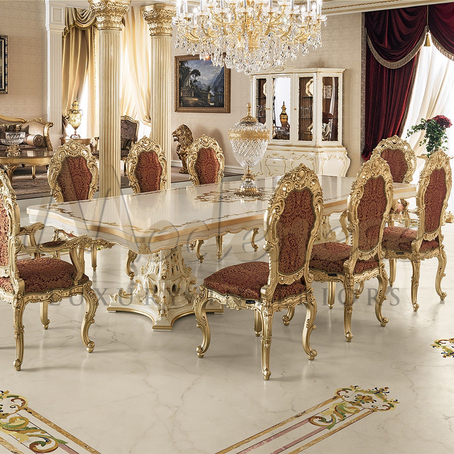 LUXURIOUS MATERIALS FOR DINING ROOM