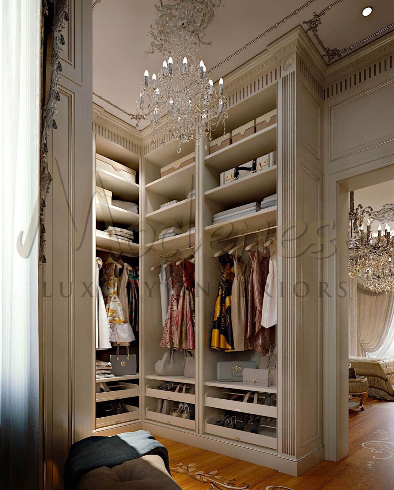 Стильная гардеробная от Modenese Luxury Interiors